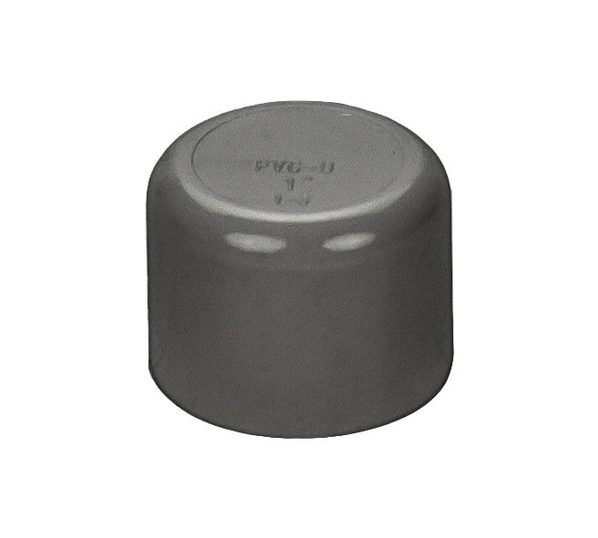 PVC End Cap Schedule 80 Slip - 1 Inch Grey