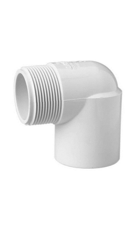 PVC 90 Degree Street Elbow Socket x MPT- 1 Inch White
