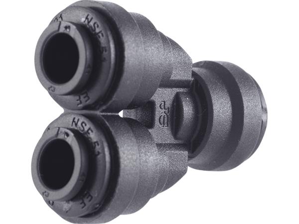 John Guest Reverse Osmosis RO Fitting Black - PP2308E Black Two Way Divider 1/4 Inch