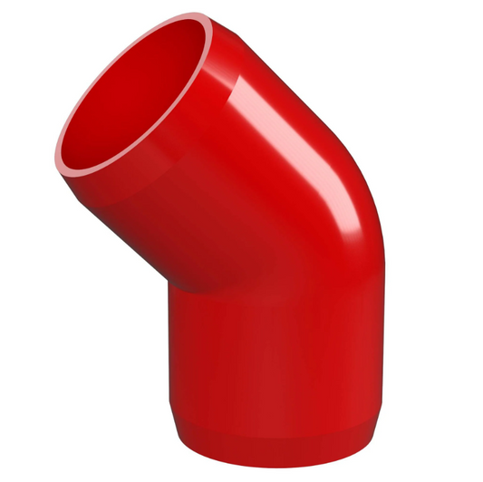PVC 45 Degree Elbow Schedule 40 - 1/2 Inch Red