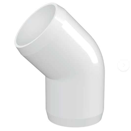 PVC 45 Degree Elbow Schedule 40 - 3/4 Inch White