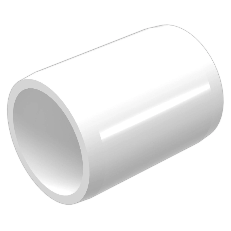 PVC External Coupling Schedule 40 - 1/2 Inch White
