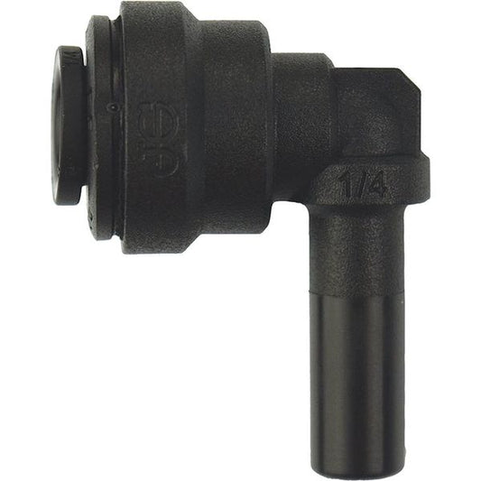 John Guest Reverse Osmosis RO Fitting - PP220808E Black Plug In Elbow 1/4 Inch