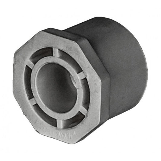 PVC Reducer Bushing - Schedule 80 - Grey - Spigot x Socket - 1 1/4 Inch to 1/2 Inch