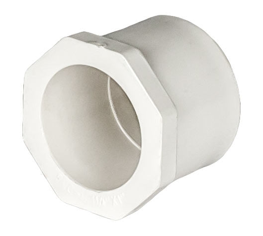PVC Reducer Bushing - Schedule 40 - White - Spigot x Socket - 1 1/4 Inchto 1 Inch