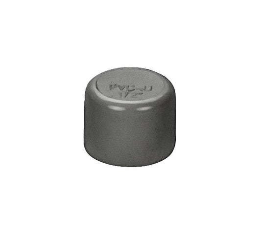 PVC End Cap Schedule 80 Slip - 1/2 Inch Grey