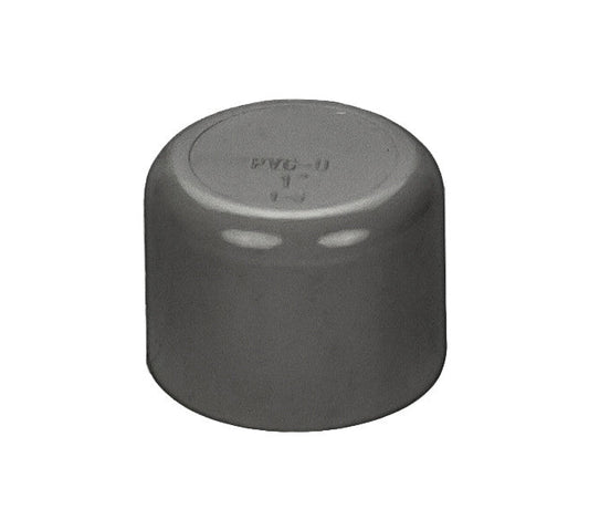 PVC End Cap Schedule 80 Slip - 1 Inch Grey