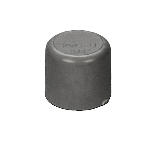 PVC End Cap Schedule 80 Slip - 3/4 Inch Grey