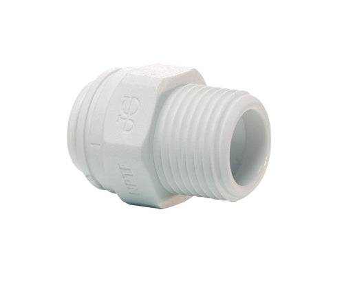 John Guest Reverse Osmosis RO Fitting - PP010823W Straight Adaptor 1/4 Inch Tube x 3/8 Inch NPTF Thread
