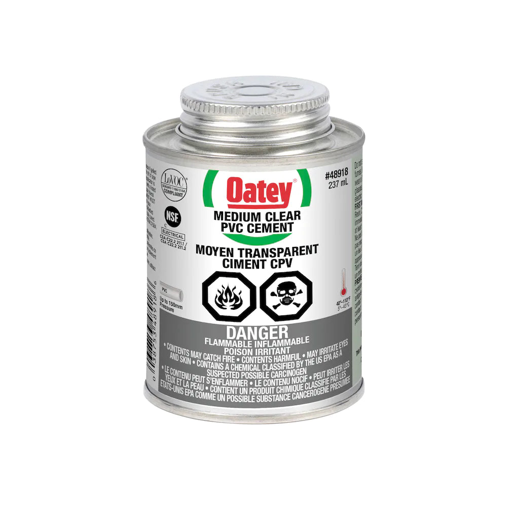 Oatey Medium Clear PVC Cement 237 ml