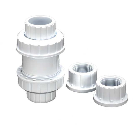 PVC True Union Ball Check Valve with Slip and Threaded Fittings White - 3/4 Inch