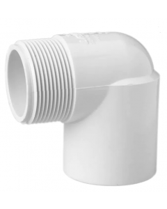 PVC 90 Degree Street Elbow Socket x MPT- 1 1/2 Inch White