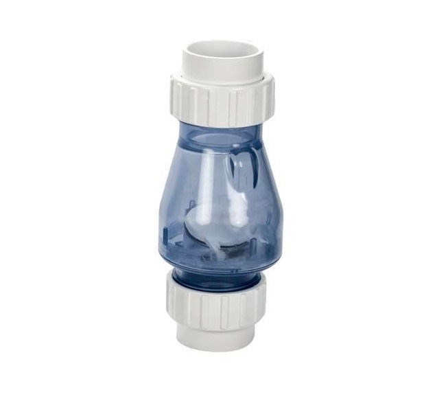 PVC True Union Flapper Check Valve Slip x Slip - 1 1/2 Inch Clear
