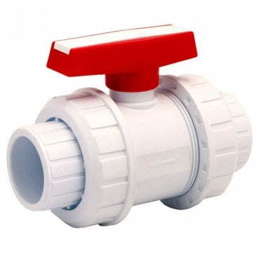 PVC True Union Ball Valve with Slip and Threaded Fittings White - 1 1/2 Inch